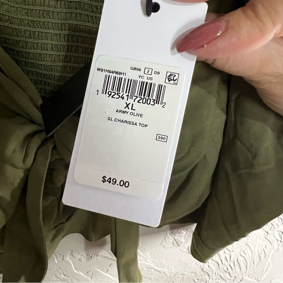 NWT Guess Army Green Charissa Crop Top - Picture 7 of 8